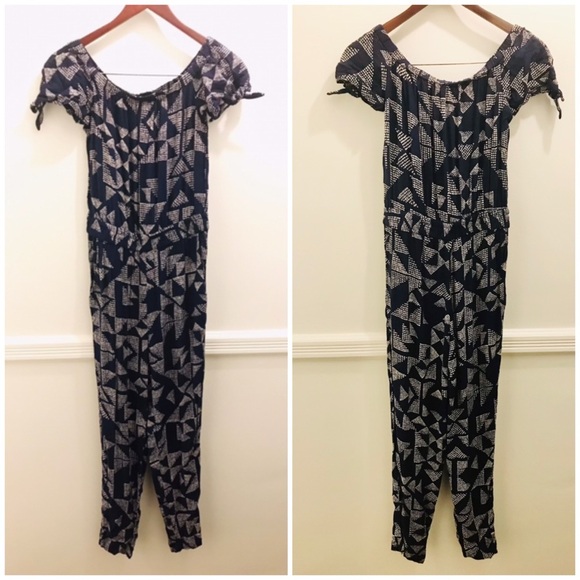 Splendid Jumpsuit Small Pants Navy Blue White Dots Geometric - Picture 1 of 8